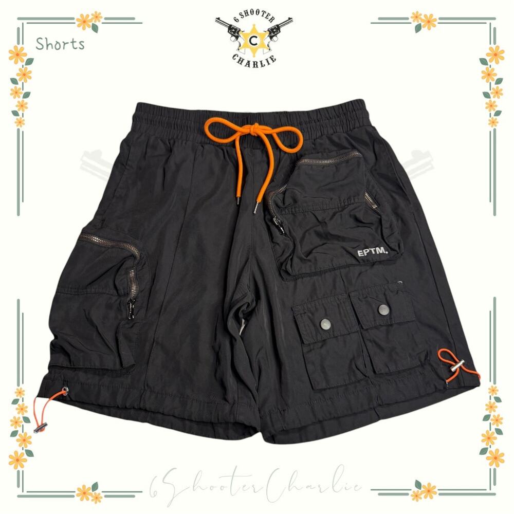 Vintage Y2K EPTM Men’s Black Multi-Pocket Cargo Club Shorts Size Medium - 32W